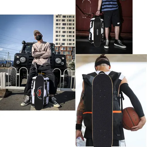 Vista 6 de Pmsanzay Gancho de cubierta, soporte profesional para monopatín, longboard y monopatín eléctrico Universalmente compatible con cualquier mochila