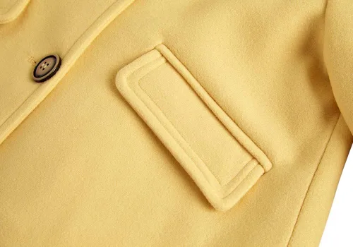 Vista 10 de rrhss Abrigo formal con botones para niñas pequeñas, chaqueta de lana con capucha para otoño e invierno