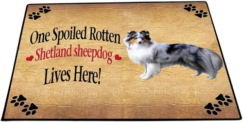 Vista 18 de Doggie of the Day Shetland Sheepdogs Floor Mat - Carnival Kissing Booth - Best Dog Doormat - Protector Decor - Unique Portrait Art - Premium Quality