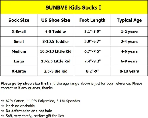 Vista 3 de SUNBVE Calcetines de algodón suave transpirable para niños y niñas