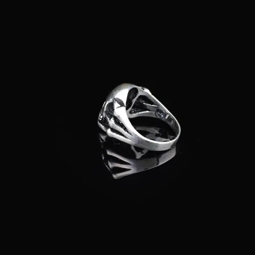 Vista 5 de Skull Handmade Sterling Silver Men, Fidget Ring Men, Gothic Biker Ring, Spinner Ring Men, Anniversary, Memorial