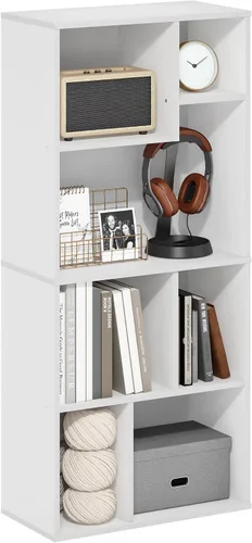 Vista 8 de Furinno Jaya - Estantería moderna de 3 niveles con estante ajustable, estantería con estante abierto, 9.5 x 24.5 x 40.3 pulgadas, para organización