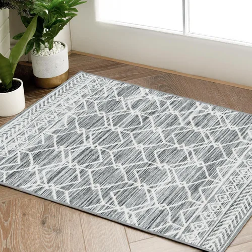 Vista 91 de jinchan - Tapete de pasillo marroquí de 2 x 6 pies con líneas, bohemio, lavable, para cocina, suave, geométrico, de lana sintética, antideslizante