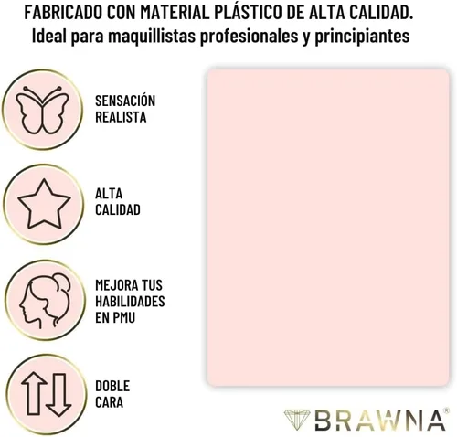 Vista 3 de BRAWNA [Versión mejorada] Plantilla de práctica de cejas con piel de práctica de microblading Plantilla de microblading para tatuaje de cejas