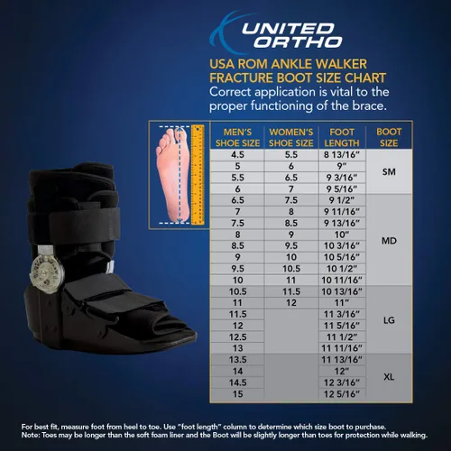 Vista 5 de United Ortho 12215 Range of Motion - Botines para caminar, talla M
