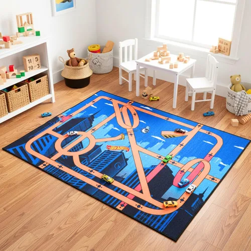 Vista 23 de Franco Alfombra antideslizante para habitación de niños, 69 x 52 pulgadas, Batman