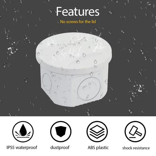 Vista 5 de LeMotech - Caja de conexiones, caja eléctrica IP55, resistente al agua, a prueba de polvo, plástico ABS, para proyectos electrónicos, color blanco