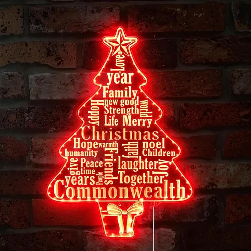 Vista 18 de ADVPRO Regalos de árbol de Navidad presenta luces RGB Dynamic Glam LED Sign - Forma de corte a borde - Decoración de pared inteligente 3D