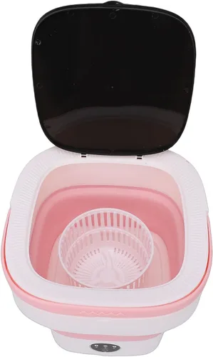 Vista 7 de HURRISE Mini máquina de lavandería, máquina de lavandería plegable de 14 litros con 3 modos de limpieza profunda, para ropa interior, calcetines