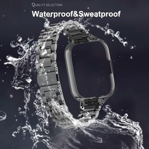 Vista 3 de Compatible con Xiaomi Redmi Watch 3 Active Bands, correa de repuesto de metal de acero inoxidable para reloj inteligente Redmi Watch 3 Active
