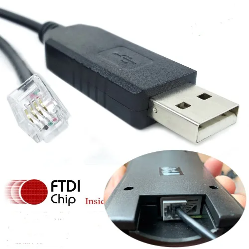 Vista 2 de Cable serie USB RS232 a RJ9 para PC Connect para Celestron Nexstar EQ6 Cable de control manual Cable adaptador serie