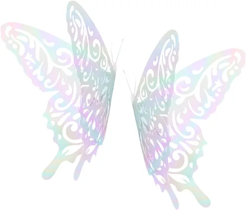 Vista 4 de AIEX 24 calcomanías de pared de mariposa 3D, adornos de mariposa 3D, calcomanías vívidas extraíbles con 3 tamaños diferentes para decoración