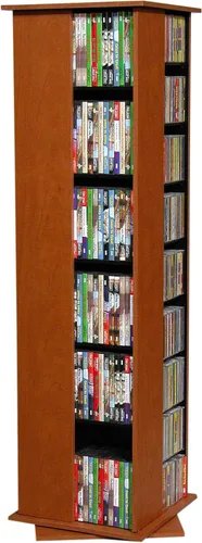 Vista 4 de Venture Horizon - torre giratoria para CDs, DVDs, Blu-ray, Disney, VHS, negra, 600 lugares, Madera, Negro