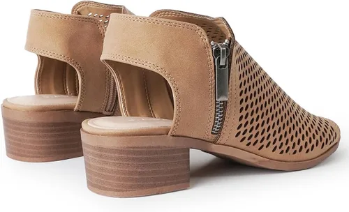 Vista 4 de J. Adams Botines Tracy para mujer - Botines de tacón bajo con puntera abierta