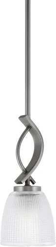 Vista 50 de Toltec Lighting Cavella Stem Colgado Mini colgante, acabado grafito, vidrio de muselina blanca de 4 pulgadas