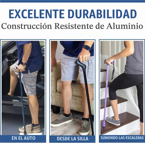 Vista 6 de HealthSmart Bastón plegable, bastón plegable de agarre suave y cómodo, bastón plegable ajustable, apto para FSA HSA, lavanda