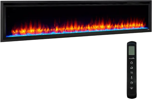 Vista 11 de SimpliFire Chimenea eléctrica lineal Allusion Platinum de 50 pulgadas (SF-ALLP50-BK)