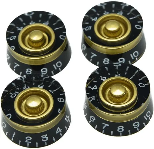 Vista 4 de KAISH Juego de 4 perillas de control de velocidad de guitarra de color ámbar, compatible con guitarra LP
