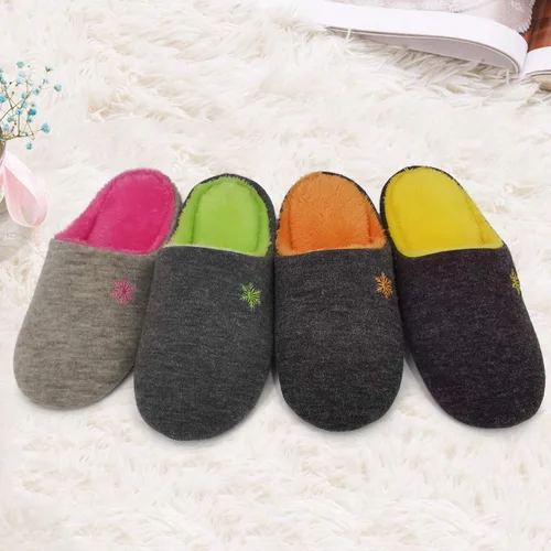 Vista 6 de ofoot Pantuflas de casa de espuma viscoelástica de algodón lavable para mujer, para el hogar, para interiores, para dormitorio, ligeras