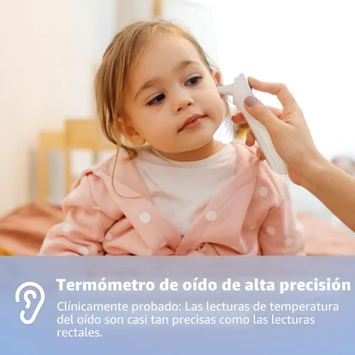 Vista 4 de Boncare Termómetro digital infrarrojo de precisión 2 veces para adultos y niños, lectura de 1 segundo, sin contacto con alarma de fiebre