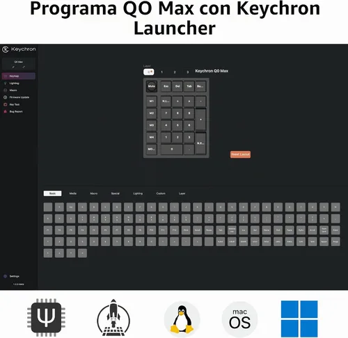 Vista 2 de Keychron Q0 Max - Numpad mecánico inalámbrico personalizado, 2.4 GHz/Bluetooth 5.1/bloc de números QMK con cable, RGB intercambiable en caliente