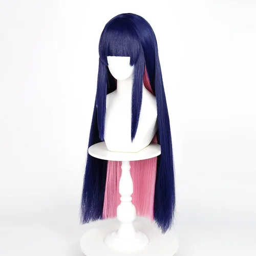 Vista 33 de COSPLAZA Cosplay peluca larga recta plana explosión sintética anime pelo negro
