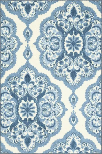 Vista 13 de Maples Rugs Vivian Medallion - Alfombra de área, fabricada en Estados Unidos, lavable, antideslizante, alfombra de interior para cocina, entrada