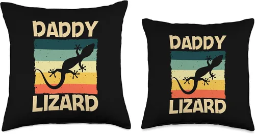 Vista 3 de Cool Lizard For Men Dad Reptile Lover Crested Gecko Iguana Throw Pillow