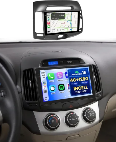 Vista 9 de 【HiFi mejorada】Radio Android 2+64G para Hyundai Elantra 2007-2010 con CarPlay, pantalla táctil de 9 pulgadas, compatible con Android Auto navegación