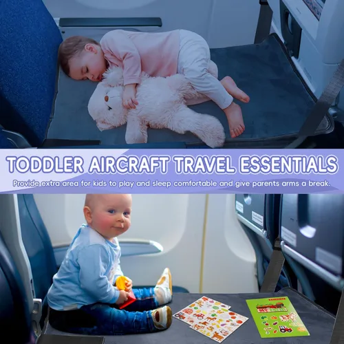 Vista 2 de GoCozy - Cama de avión para niños pequeños, artículos esenciales de viaje para niños, artículos esenciales de viaje en avión suaves con libro