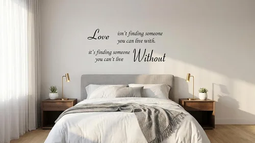 Vista 6 de Calcomanía de pared negra de 22 x 10 pulgadas, diseño de amor sin cita