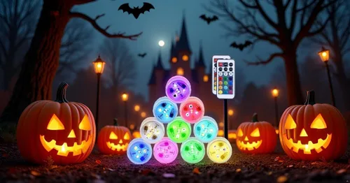Vista 3 de Mata Leon Luces de Navidad que funcionan con pilas, luz LED que cambia de color, luz de vela con control remoto para fiestas, eventos, piscina