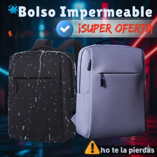 Vista 2 de BOLSO MORRAL IMPERMEABLE MULTIFUNCIONAL PARA TRABAJO O ESTUDIO