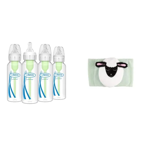 Vista 6 de Dr. Brown's Anti-Colic Options+ Biberones estrechos, paquete de 4 onzas y cinturón de grifo para bebés para gas cólico natural y alivio del malestar