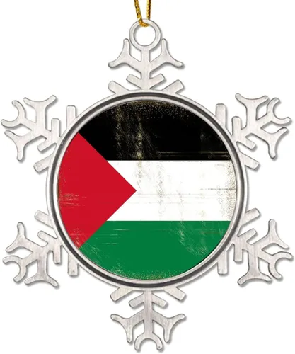 Vista 9 de Níger - Adorno de Navidad con copo de nieve de metal, regalo patriótico de recuerdo para árbol de Navidad, adornos colgantes de bandera nacional