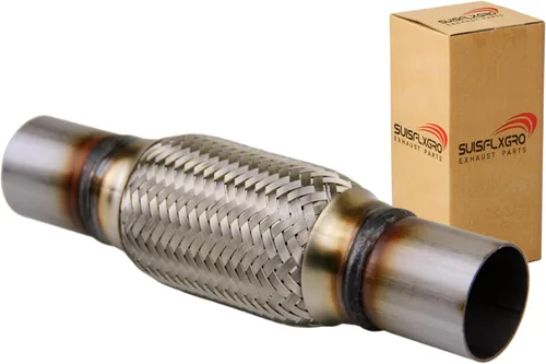 Vista 23 de Tubo Flexible de Escape SUISFLXGRO Universal Tipo 100% Acero Inoxidable Para Carga Pesada y Autos (1 PC, 2X8X12)
