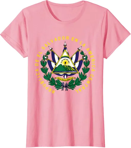 Vista 14 de amdesco Salvador Camisa, salvadoran Escudo de armas playera, mujer L, Blanco