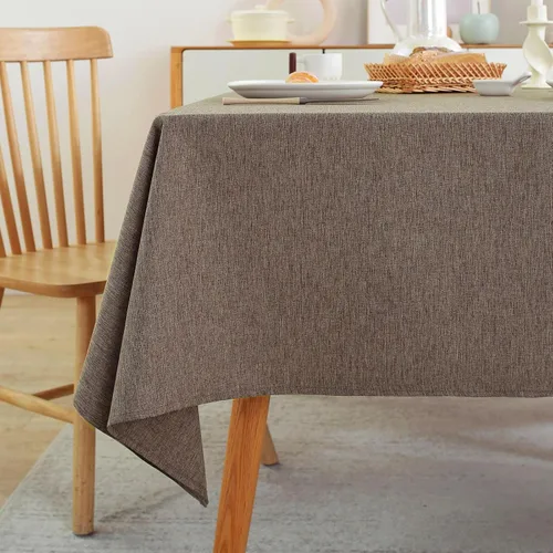 Vista 12 de Laolitou - Mantel cuadrado de lino impermeable texturizado negro, manteles lavables sin arrugas a prueba de derrames para mesa de comedor