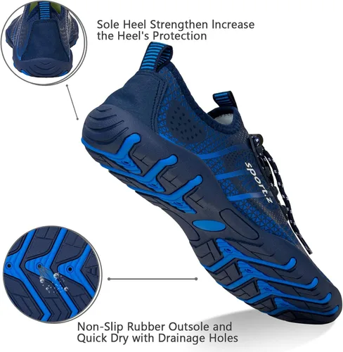 Vista 4 de WateLves - Zapatos de agua para hombres y mujeres, para natación, para la playa, la piscina, surfear, hacer yoga o aeróbics acuático, calcetines