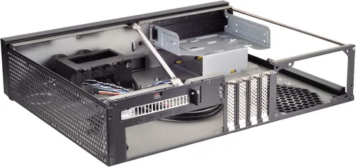 Vista 5 de Silverstone Milo ML04 Puerta delantera de aluminio/cuerpo de acero Micro ATX Media Center/HTPC Caso, SST-ML04B