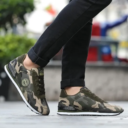 Vista 5 de Tenis de moda para mujer, para parejas, ocio, mujeres, hombres, con cordones, camuflaje, viajes, suela suave, cómodos, zapatos para exteriores
