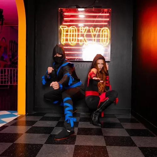 Vista 5 de Leg Avenue Disfraz de ninja mortal de 4 piezas para mujer