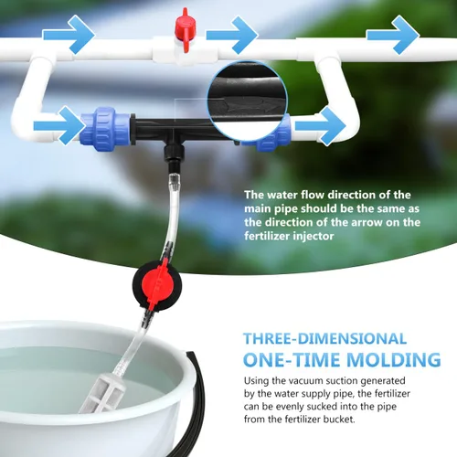 Vista 8 de DOITOOL Inyector de fertilizante Venturi de 3/4 pulgadas para riego por goteo, inyector Venturi Mezclador de fertilizante Filtro de tubo de agua