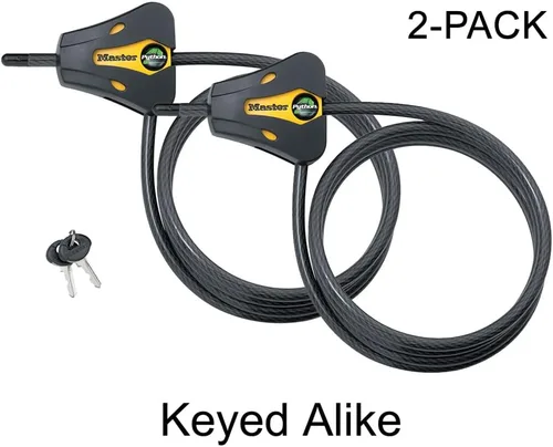 Vista 2 de Master Lock - Cerraduras de cable ajustables Python con 4 llaves, modelo # 8419KA-2