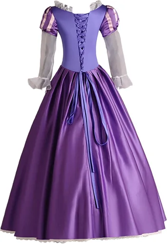 Vista 4 de Angelaicos Vestido victoriano largo para mujer de princesa color morado