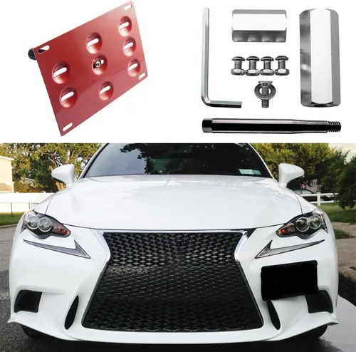 Vista 5 de x xotic tech Gancho de remolque para parachoques delantero, perno de montaje en placa de matrícula preperforado compatible con Lexus is-F GS LS RX