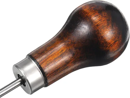 Vista 5 de Paquete de 4 herramientas de punzón con forma de calabaza, mango de madera, herramienta de punzón para punzón de cuero, para manualidades, bolsa