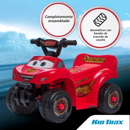 Vista 5 de Kid Trax - Cuatriciclo de juguete para montar con diseño de Rayo McQueen de Disney Cars para niños pequeños de 1 año y medio a 3 años