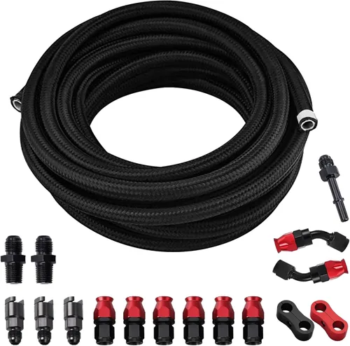 Vista 9 de 6AN 3/8" Kit de Ajuste de Línea de Combustible PTFE LS Swap EFI, Kit de Línea de Combustible PTFE de 25FT, Línea de Inyección de Combustible