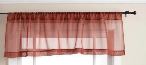 Vista 48 de Stylemaster Elegance Cenefa recta de gasa transparente, 60 x 14 pulgadas, color dorado